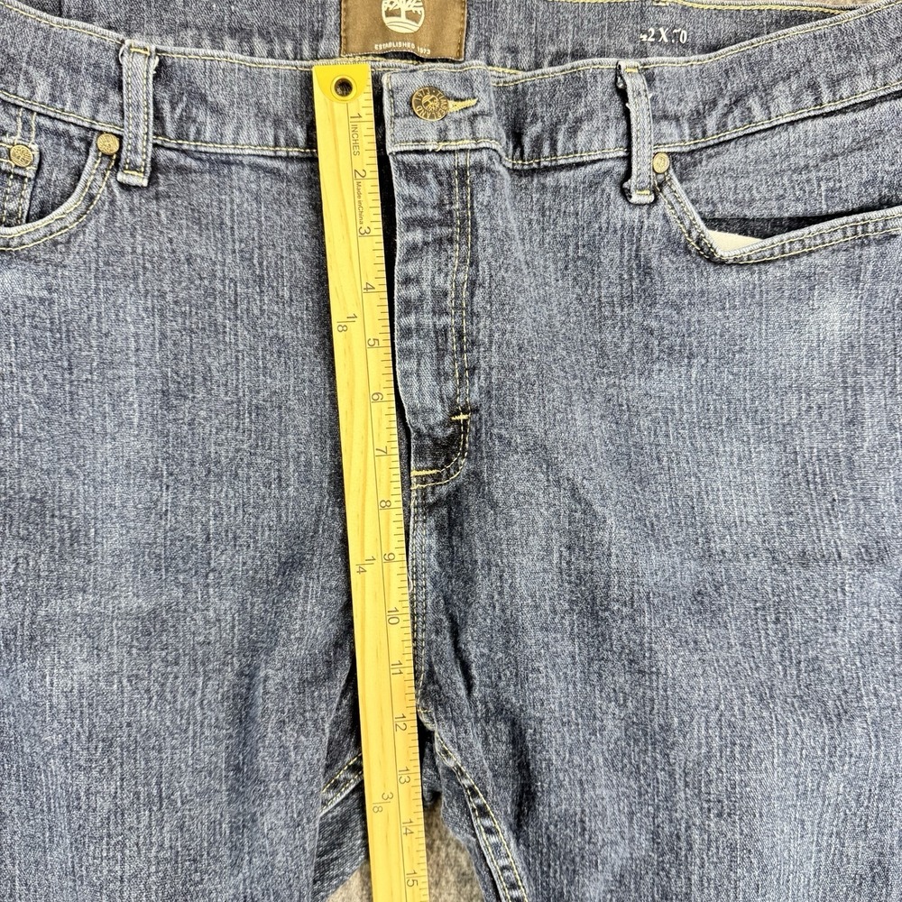 Timberland Work Wear Straight Fit Stretch Denim Jeans Blue Mens 42x30 - Picture 4 of 9